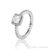 TIMELESS ELEGANCE Band silver rings cubic zirconia S925 Sterling fits for style bracelet and charms jewellery239F