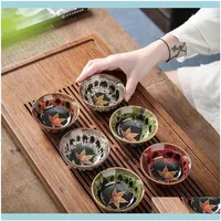 Kitchen Dining Bar Home & Garden4Pcs Ceramic Drinkware Teaware Chinese Kungfu Set Teacup Sake Cups 50Ml Master Cup Small Tea Bowl332B