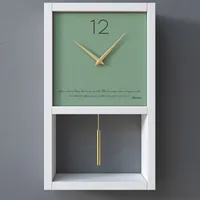 Wall Clocks Pendulum Luxury Oversize Nordic Personalized Creative Decor Solid Wood Home Square Saat Living Room 230324