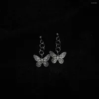 Dangle Earrings Vintage 90s Butterfly Alloy Silver Color Hoop For Women Girl Trendy Harajuku Cool Hip Hop Animal 2023 Jewelry
