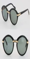 Whole Selling Vintage 1991 Original Round Plank Sunglasses 1125072 Fashion mens Sun glasses C Decoration 18K Gold Brown Lens F9789003
