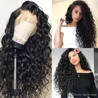 360 Lace Frontal Wig Pre Plucked With Baby Hair Brazilian Water Wave Curly 360 Lace Front Human Hair Wigs For Black Women313f