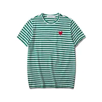 남성 티셔츠 디자이너 여름 남자 티셔츠 탑 스트라이프 티셔츠 하이 패션 자수 티셔츠 캐주얼