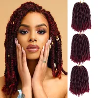 Niubian Twist Crochet Braid Hair Wholesale Synthetic Bomb Spring Pre Twisted Hair Pre-looped Fluffy Passion Bomb Spring Twist 30 Strands