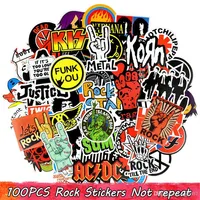 100 PCS Waterproof Graffiti Stickers Rock Band Decals for Home Decor DIY Laptop Mug Skateboard Luggage Guitar PS4 Bike Motorcycle 204e