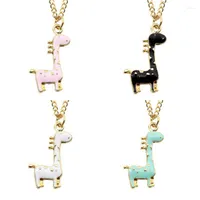 Pendant Necklaces Europe And The United States Selling Fashion Spotted Giraffe Necklace Personality Super Cute Animal Drop Oil Ornaments