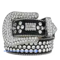 Designer Bb Simon Belts for Men Women Shiny diamond belt Black on Black Blue white multicolour with bling rhinestones as gift33121