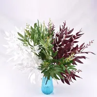 الزهور الزخرفية الأزياء مصنع نبات الأشعة فوق البنفسجية غير مقاوم للأشعة فوق البنفسجية لا يذبل غصين الصفصاف الاصطناعي مع البذور زينة