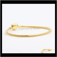 Charm Bracelets Jewelry Drop Delivery 2021 Whole- Love Cz Diamond For Pandora 925 Sterling Sier Plated 18K Gold Heart Shaped S229e