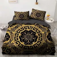 3D Black Design Custom Comforter Case Duvet Quilt Cover Bedding Set Pillow case shams King Queen Double Single Size Home Textile T350S