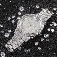 Mens Watch Full Diamond High Quality Iced Out Watch New Fashion Hip Hop Punk Gold Silver Watch2644