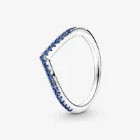 100% 925 Sterling Silver Timeless Wish Sparkling Blue Ring For Women Wedding & Engagement Rings Fashion Jewelry2597