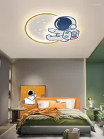 Chandeliers Modern LED Cartoon Astronaut Ceiling Lamp Nordic Children's Room Bedroom Creative Decorative Interior Lighting Lamps