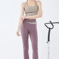 Active Sets Patchwork Yoga Set Ladies Tracksuit Sport Gym Suit For Fitness Clothes Women Outfit Bra Crop Top Workout Training Wear