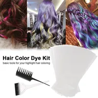 Hair Color Dye Kit Professional Hair Coloring Dyeing Highlighting Tool Hair Color Comb Applicator Tint Brush Plastic Dye Paper Set258g