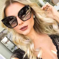 Woman Sunglasses Oversized Black Shades Vintage Brand Designer Cat Eye Sun Glasses Female Lunette De Soleil Uv400225F