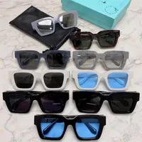 Gafas de sol de diseñador para mujeres anteojos clásicos en la playa al aire libre anteojos para el hombre para hombre Firma de marco cuadrado blanco con caja de gama alta y de gama baja versiones