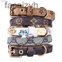 designer Dog Collar Leashes Classic Presbyopia Designer Letters Pattern Print PU Leather Fashion Casual Adjustable Dogs Cats Neck Strap Cute Pet IQZB