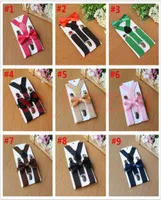 27 colors Kids Suspenders Bow Tie Set for 110T Baby Braces Elastic Yback Boys Girls Suspenders accessories A04428819789