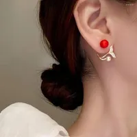 Stud Earrings Fashion Casual OL Style High-end Fishtail Personality Simple Light Luxury Design Ear Jewelry