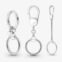 New Fashion 925 Sterling Silver Key Rings Bag Charm Holder Top Quality Fine Jewelry Fit Pandora Style With Original Box Lady Gift244S