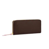 High Quality CLEMENCE Designers pu Leather Single Zipper Wallets Luxury Coin Purse Card Holder Long Clutch Wallet With Box serial 301Z
