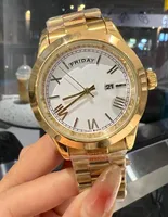Mens Watch Designer Quartz Automatisk rörelse tittar på guld armbandsur 41 mm stålband liv vattentäta presentvakor för män