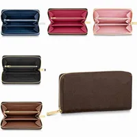 31 color wallet long purse Top quality women original box purses luxury leather multicolor Card holder Holders single classic zipp231F
