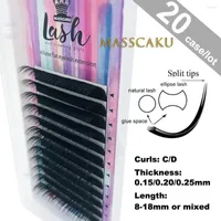 False Eyelashes 20 Cases lot Ellipse Flat Eyelash Extensions Soft Thin Tip Roots Products Saving Time Recommended By Technicians