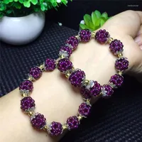 Strand Fine Garnet Purple Yawu Bracelet Natural Stone 11mm Bead Whit Tibetan Silver Accessories Weaving Woman