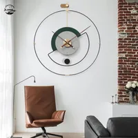 Wall Clocks Copper Round Large Swingable Minimalist Design Home Living Room Background Restaurant Decoration Watches 230324