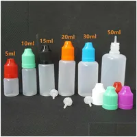 Cell Phone Screen Protectors Plastic Bottles 5Ml 10Ml 15Ml 20Ml 30Ml 50Ml Empty Pe Soft Needle Dropper With Childproof Caps For E Ci Dhfyu