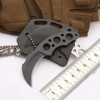 Mini Creative Stainless Steel Necklace Knife Edc Survival Small Straight Claw Portable Defensive Scimitar c XFNG