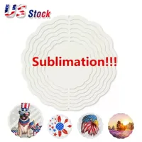 PARTIVE faveur sublimation Wind Spinner Arts and Crafts Sublimated 10inch Blank Metal Ornema Sides doubles sublimations blancs DIY Christmas Home Decoration