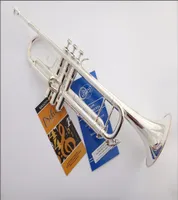 Bach TR190GS Trumpet Silver Pipe Body Plated Carved Bb Trumpete Drop B Adjustable Trompeta Instrument With case7079240