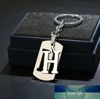 26 English Initial Letters AZ Stainless Steel Alphabet Key Chain Ring Keychains Car Wallet Handbags Pendant Decor Accessories2831360