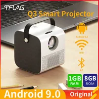 Projectors Projector 4K Tflag Q3 Mini Projector Android 90 1280720P 250Ansi 18Gb Bleutooth Portable Home Theater for Office Gaming Z0323