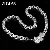 Chains ZDADAN 925 Sterling Silver Simple Necklace Chain For Men Fashion Jewelry