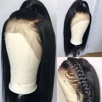 Peruvian Straight Hair Lace Frontal Human Hair Wigs 360 Lace Frontal Wig Pre Plucked With Baby Hair Natural color277w
