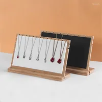 Jewelry Pouches Creative Bamboo Wooden Bracelet Necklaces Pendant Organizer Display Holder Stand Showing Rack Jewellery