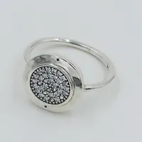 18K Rose gold Fashion O-shaped design CZ Diamond RING with Original Box fit Pandora 925 Silver Dazzling gem Wedding Rings Set Enga315o