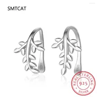 Backs Earrings 925 Sterling Silver Ear Cuff For Women Zircon Clip On Gold Earcuff Without Piercing Leaf Jewelry