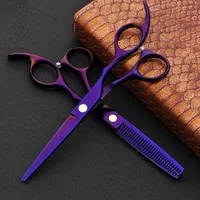 2pcs Japan 440c Hair Scissors for Hairdressers Barber Shop Supplies Titanium Professional Hairdressing Scissors for Cutting Hair275M