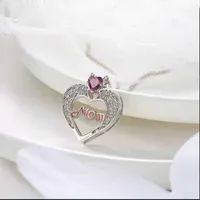 Pendant Necklaces Jewelry for Women Heart Crystal Mom Choker Necklace for Women Angel Wings Mother Chain Necklace Mother's Day Gift Collares Mujer Z0324