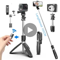 Selfie Monopods Selfie Stick With Tripod Gimbal Stabilizer Action Camera LED Light For Mobile Phone Stand Holder Smartphone Bluetooth Monopod 230324