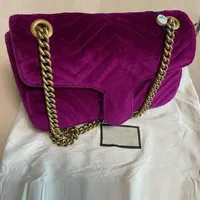 VELVET marmont Serial number handbag Heart Style Women Shoulder Bags Classic Gold Chain 26cm B-A-G girl purse have CODE crossbody 2869
