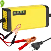 New 12V 2A Portable Car Battery Charger Auto Smart Battery Charger with LCD Power Display Pulse Repair Chargers Wet Dry Lead Acid