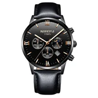 NIBOSI Men Watches Luxury Men's Fashion Casual Dress Watch Military Army Quartz Wrist Watches With Genuine Leather Watch Stra275Z