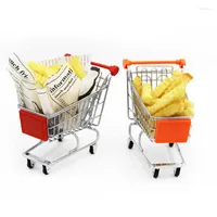 Dinnerware Sets French Fries Basket Shelf Decoration Artificial Cart Restaurant Kitchen Tools Tray Mini Iron Shopping Trolley