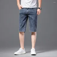 Men's Shorts Summer Jeans Men's Denim Thin Short Jean Oversized Plus Light Blue 28-40 Male Calf Trousers